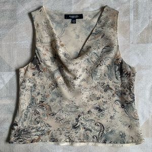 Vintage Cowl Neck Silk Sleeveless Blouse